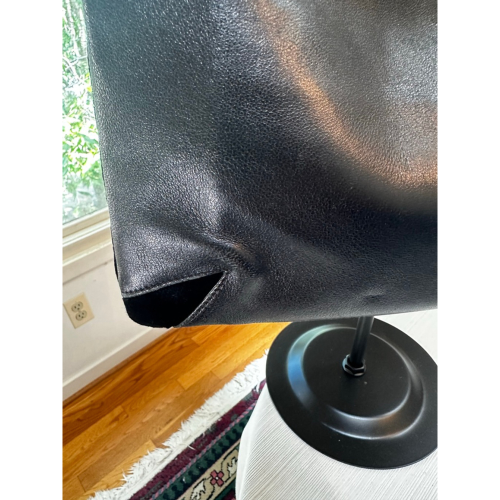 Jimmy Choo Black Leather & Suede Shoulder Bag w: Gold Chain - Picture 5 of 15